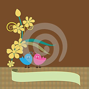 Floral background with love birds image