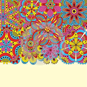 Floral background made of many mandalas. Good for weddings, invitation cards, birthdays, etc. Creative hand drawn elements. Vector