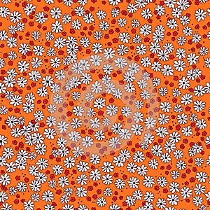 Floral background - orange seamless pattern
