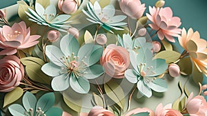 Floral background of pastel flowers.