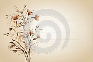 Floral background with place for your text, hand drawn illustration