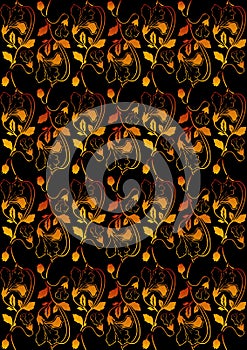 Floral Background red-yellow