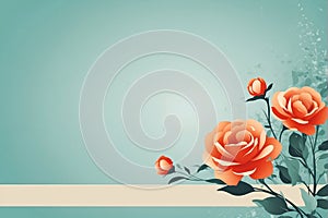 Floral background with roses and place for text