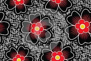 Floral background - Seamless pattern with tropical flower