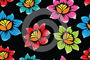 Floral background - Seamless pattern with tropical flower