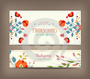 Floral background thanksgiving greeting card