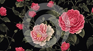 Floral background. Vintage flowers