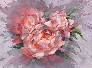 Floral background. Watercolor floral background.