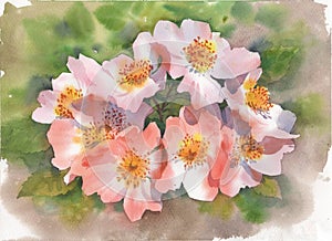 Floral background. Watercolor floral background.