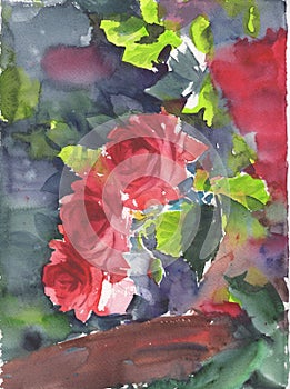 Floral background. Watercolor floral background.