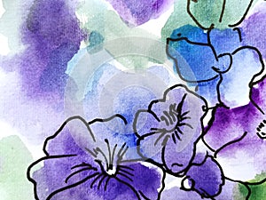 Floral background. Watercolor floral bouquet. Floral decorative