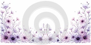 Floral background with watercolor flowers, decorative spring floral bloom, Vector illustration, generative ai
