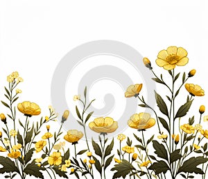 Floral background with yellow wildflowers