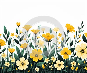 Floral background with yellow wildflowers