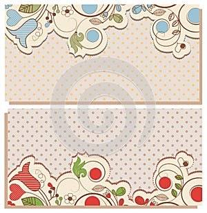 Floral backgrounds banners set