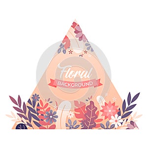 Floral Backgrounds in Triangle Frame