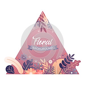 Floral Backgrounds in Triangle Frame