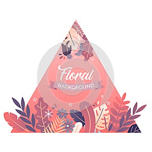 Floral Backgrounds in Triangle Frame
