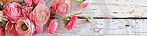 Floral Banner. Close-up of assorted vibrant flowers in full bloom. Greeting card for Mother's Day, Woman's