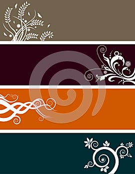 Floral banners set