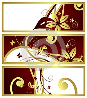 Floral banners, vector