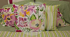 Floral Bed Pillow Arrangement