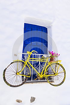 Floral Bike Decoration In Greece. photo