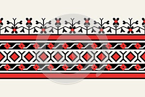 Floral blockprint border.