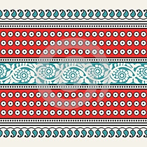 Floral blockprint border.