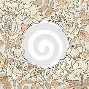 Floral border background. Decorative flower pattern.