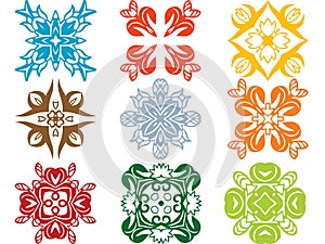 Floral border elements