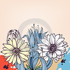 Floral border hand drawn