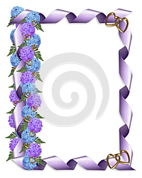 Floral Border hydrangeas and ribbon