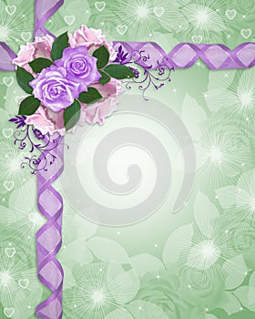 Floral border lavender roses