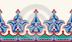 Floral border for your design. Traditional Turkish Ã¯Â¿Â½ Ottoman seamless ornament. Iznik.