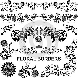 Floral borders - vector set.