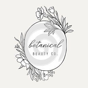 Floral Botanical Logo Illustration