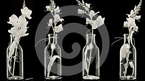 Floral Bottle Vases: A Narrative Diptych Of Translucent Layers