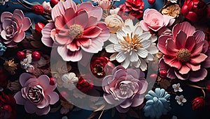 Floral bouquet, pink daisy, springtime romance, elegance in nature generated by AI