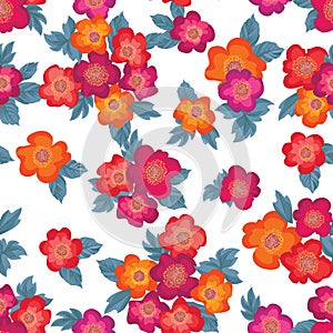 Floral bouquet seamless pattern. Flower rose background.