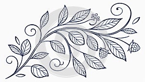 Floral branch pattern leaf branch and nature pattern design art Generative AI photo