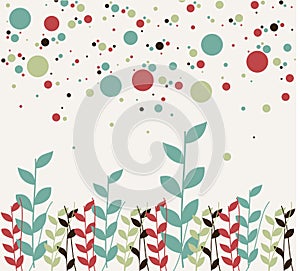 Floral and bubbles background