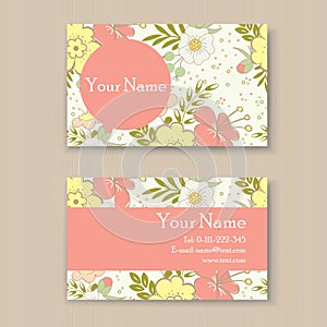 Floral business or visiting card