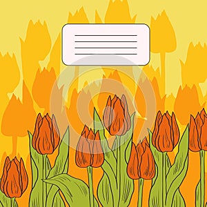 Floral card with tulips