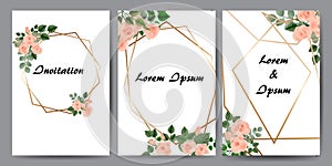Floral cards for invitation. Set - vector stock.