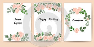 Floral cards for invitation. Set - vector stock.