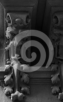 Floral characters standing on the capitals