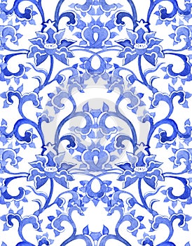 Floral chinese ornamental repeating pattern