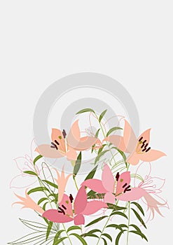 Floral Clean Template with bouquets of flowers without text