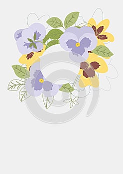 Floral Clean Template with bouquets of flowers without text